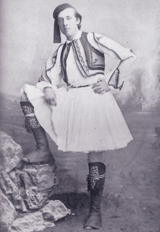 Oscar Wilde in Greek National Dress