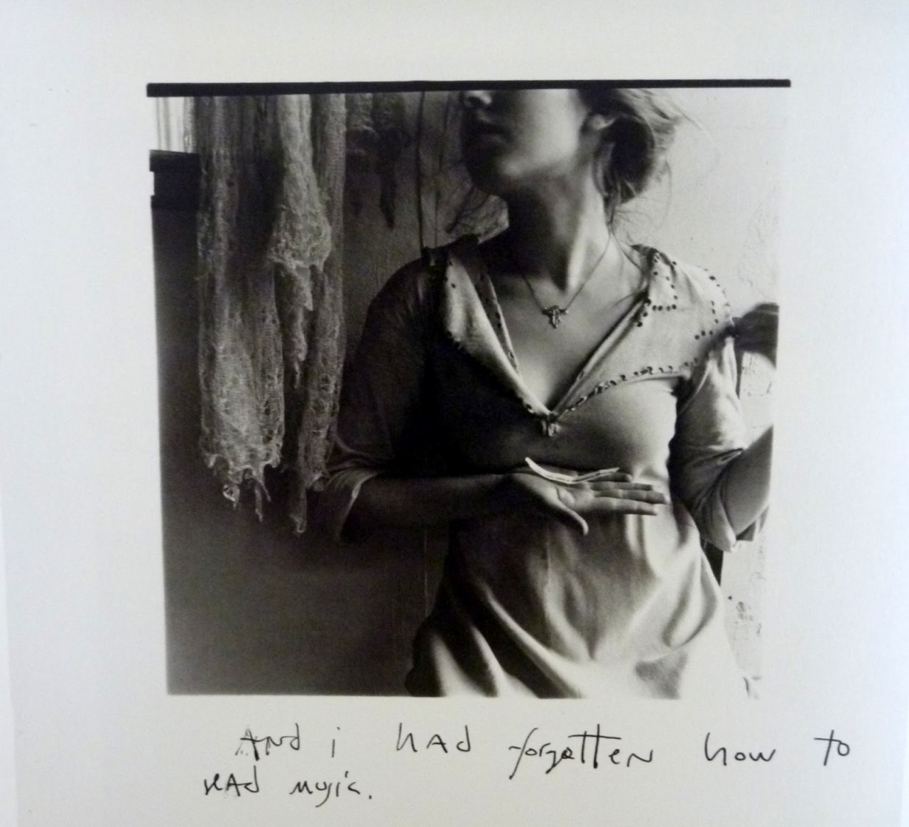 Francesca Woodman 1976 And I had forgotten how to Read Music.