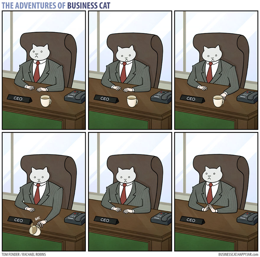  Business Cat di Tom Fonder vi farà ridere del vostro capo (e del vostro gatto)
